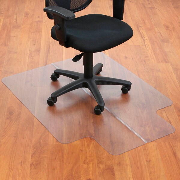 Interion By Global Industrial Interion Office Chair Mat for Hard Floor, 36inW x 48inL with 20in x 10in Lip, Straight Edge 250797 - main